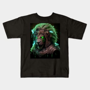 Emerald Warrior Lion Kids T-Shirt